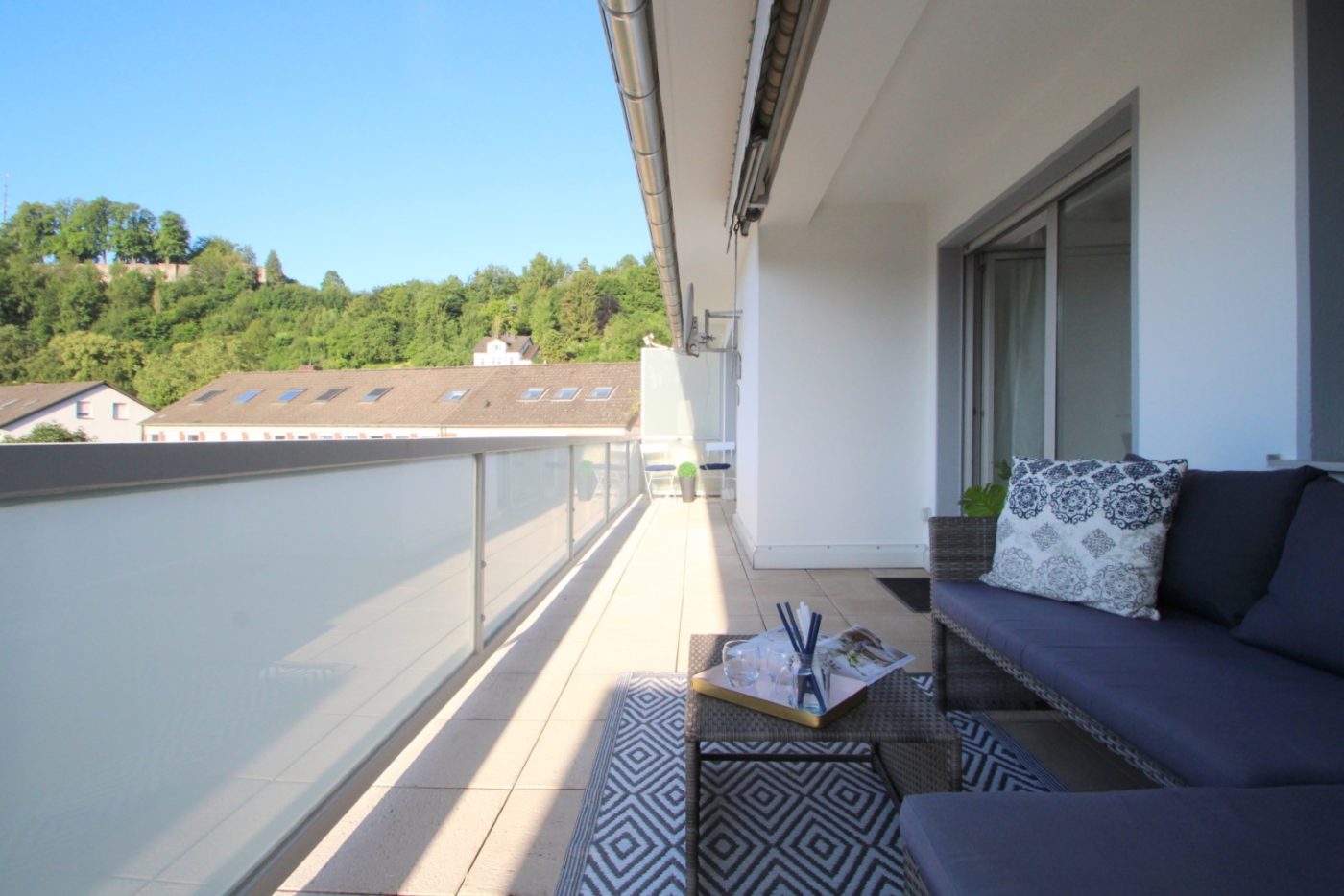 Balkon nach dem Homestaging durch Nicole Biernath von Blickfang Homestaging in Soest